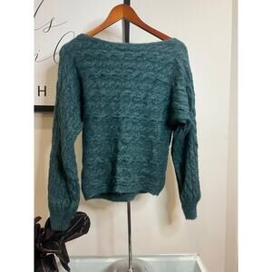 Blue-Green Wool Pullover Sweater